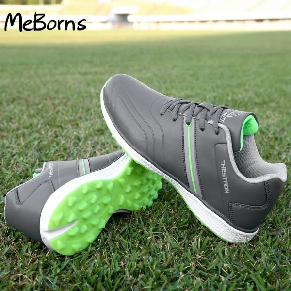 Sapatos novos tênis de golfe masculinos e impermeabilizados Anti -tênis de golfe slip slip slip slip masculino tamanho 6.513 calçados de golfe de grama ao ar livre