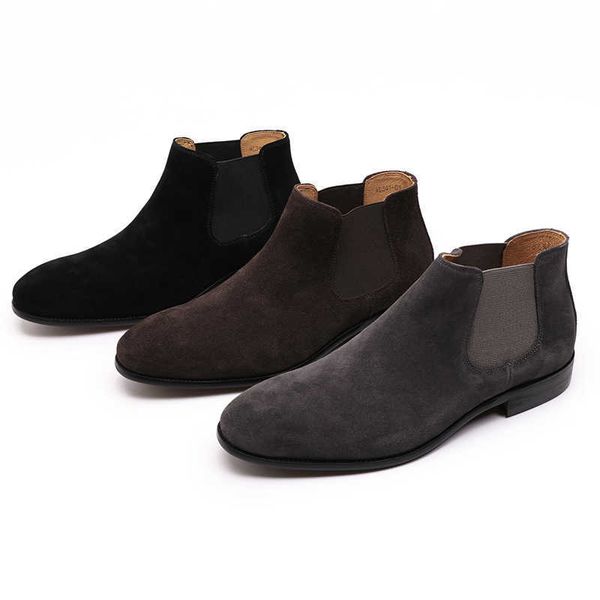 HBP Non-Brandneues Modell, echte italienische Mode, stilvolle Schuhe für Herren, Winter-Stiefeletten aus Leder