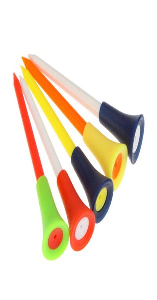 Camisetas de golfe de plástico multicoloridas 83cm, almofada de borracha durável, acessórios para golfe, cores aleatórias 8744601