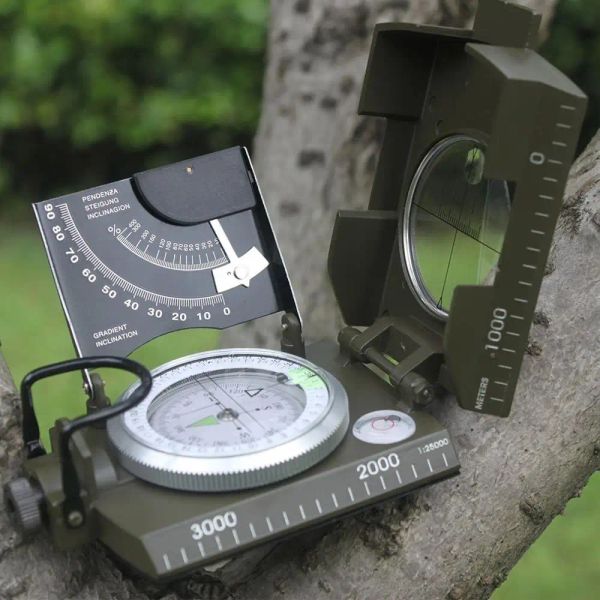 Bússola equipamento de sobrevivência ao ar livre bússola militar acampamento caminhadas bússola geológica bússola digital equipamentos de navegação de acampamento gadgets