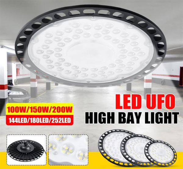 Super Bright UFO LED High Bay Lights AC85265V 100W 150W 200W Iluminação Industrial Comercial Mercado Armazéns Oficina Garagem Lam6034566