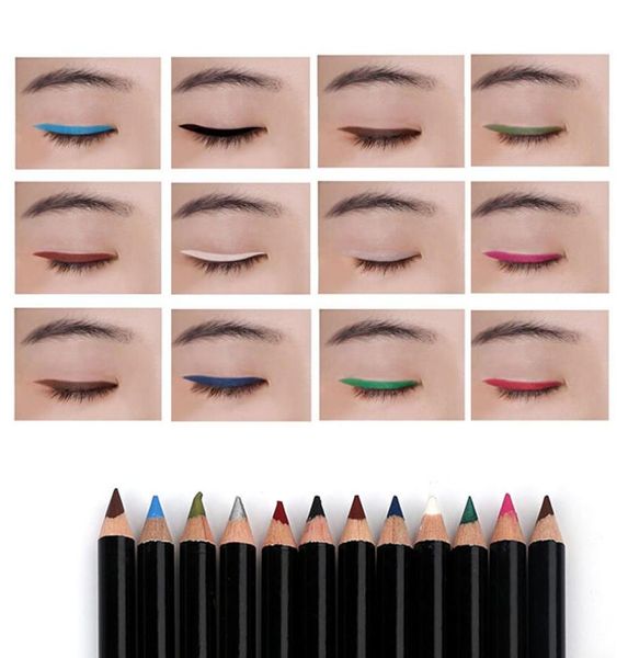 12 coresset olho compõem lápis delineador menow à prova dwaterproof água batom beleza caneta olho forro cosméticos olhos maquiagem cosmetic7664704