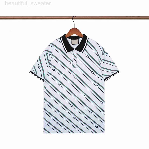 Polos masculinos designer polo camisa peito carta masculina t-shirt manga curta oversized solto casual algodão top feminino M-XXXL H3HG