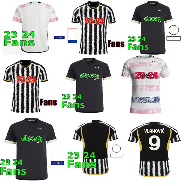 Maglie da calcio S-XXL 2023 2024 Juventus casa lontano KOSTIC T.WEAH MILIK DI MARIA VLAHOVIC KEAN POGBA CHIESA McKENNIE LOCATELLI top maglie Kit uomo TAGLIA unifor