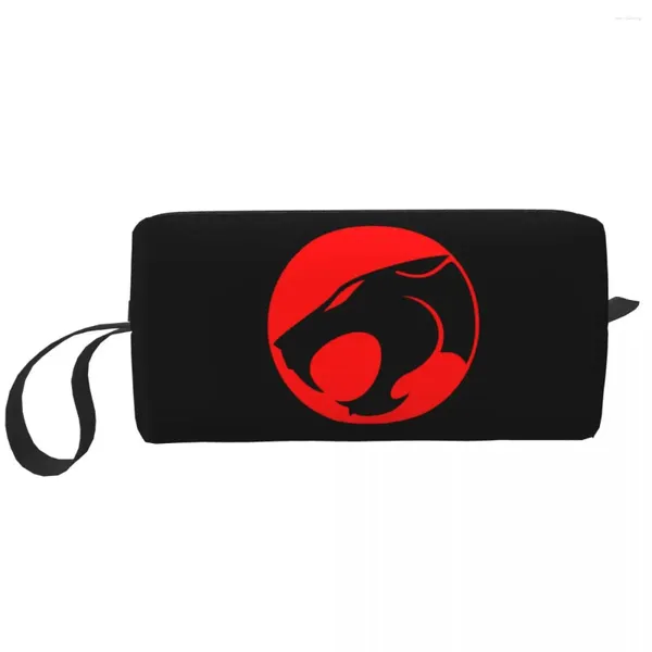 Sacos de armazenamento Personalizado Dos Desenhos Animados Anime Thundercats Saco de Higiene Mulheres Maquiagem Organizador Cosmético Senhoras Beleza Dopp Kit Box