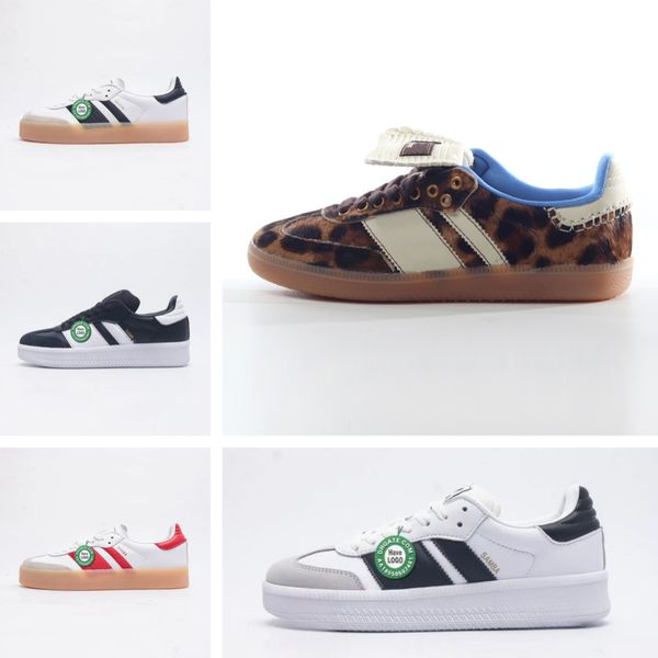 Sapatos casuais Vegan Og Wales Bonner Pony Leopard Tonal Creme Branco Prata Núcleo Preto Desporto Rico Designer Skate Sapatos Vermelho Branco Verde Homens Mulheres Sapatilhas Esportes Baixo DDV