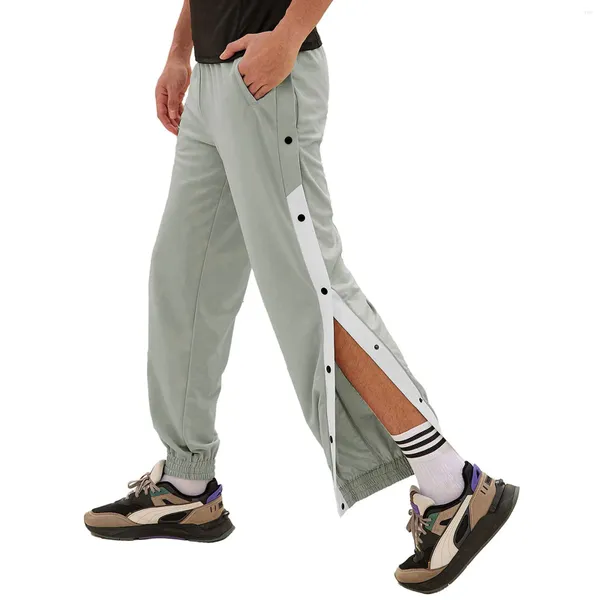 Pantaloni da uomo Uomo Strappa via Pantaloni sportivi casual Pista da basket Pantaloni sportivi larghi con spacco laterale Pantaloni da allenamento atletici