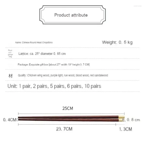 Essstäbchen-Box, schönes Besteck-Paar, Geschenk, Geschirr, Sandelholz, natürliche Küche, 2 chinesische Qualität, rot, hohe Sushi