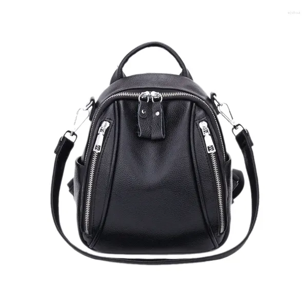 Рюкзак женский мини-сумка кожаная противоугонная черная маленькая сумка через плечо женская дорожная сумка для девочек
