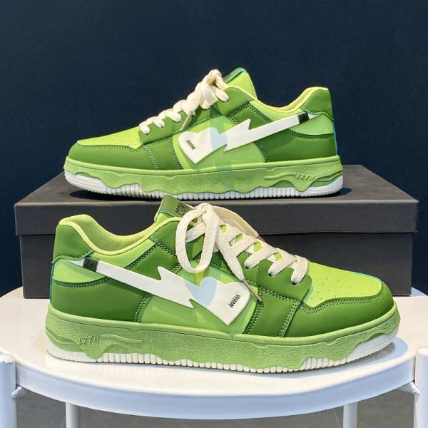 Scarpe Weh 2023 Fashion Green Skateboard Scarpe per uomo Piattaforma di design Sneaker da uomo Zapatos Hombre Men Streetwear Hip Hop Sneaker