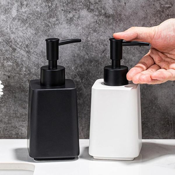 Dispenser di sapone liquido 300ml Bottiglia di disinfettante per le mani in ceramica opaca Toilette Gel doccia Pressa Lozione ad alto aspetto Vuoto