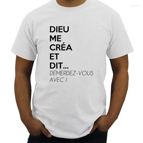 Erkek Tişörtleri Yaz Moda Marka Tee Shirt Üstler Drole Mizah Femme Dieu Me Crea Standart UNISEX T-Shirt