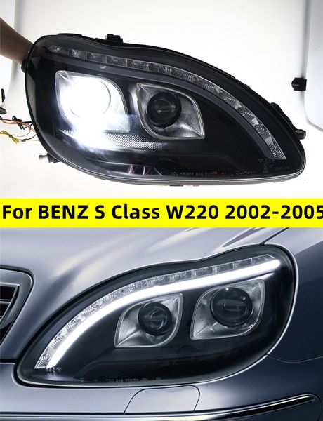 Scheinwerfer für BENZ S-Klasse W220 2002–2005, LED-Autolampen, Tagfahrlicht, dynamische Blinker