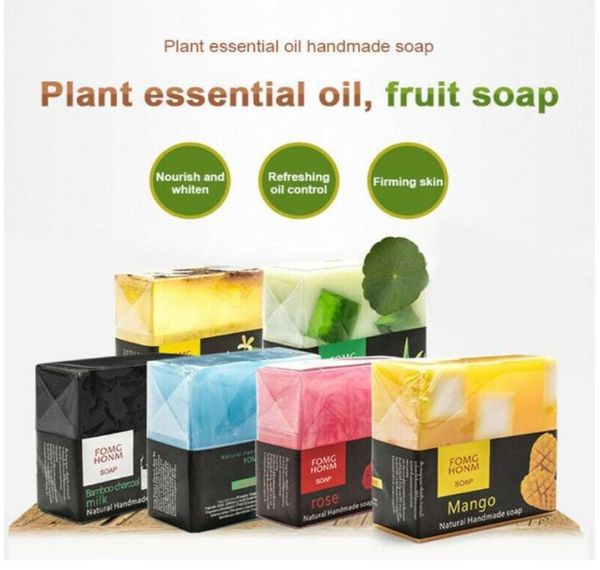 Sabonete de frutas tailandesas, natural, rosa, carvão de bambu, hidratante, esfoliante, lavagem das mãos, sabonete de banho, sabonete 7529989