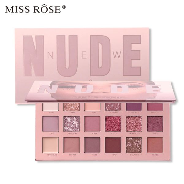 Shadow Miss Rose 18 Farben Lidschatten-Palette für Make-up mit mattem und schimmerndem Finish, hohes Preis-Leistungs-Verhältnis und hervorragende Qualität