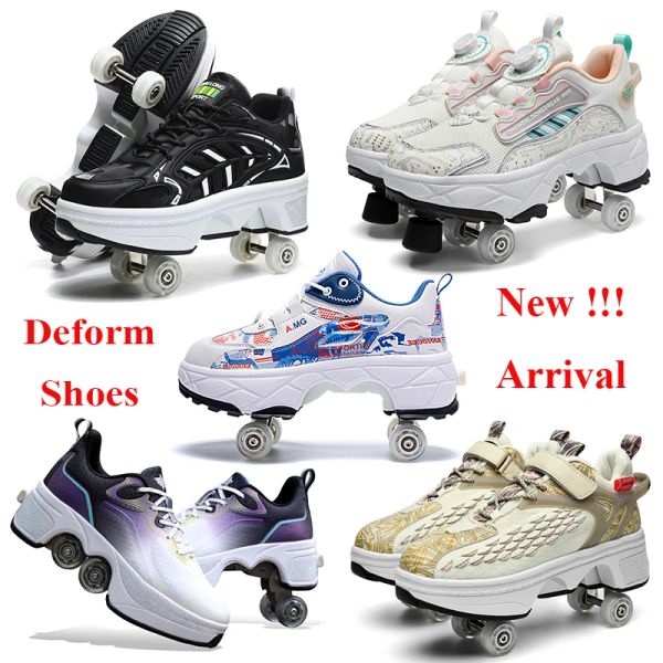 Ayakkabı Sözlüğü Ayakkabı Deform Tekerlek 4 Tekerlekler Çocuk Yetişkin Günlük Deformasyon Parkour Kaçak Spor Ayakkabı Turları Dış Mekan Spor Yürüyüş
