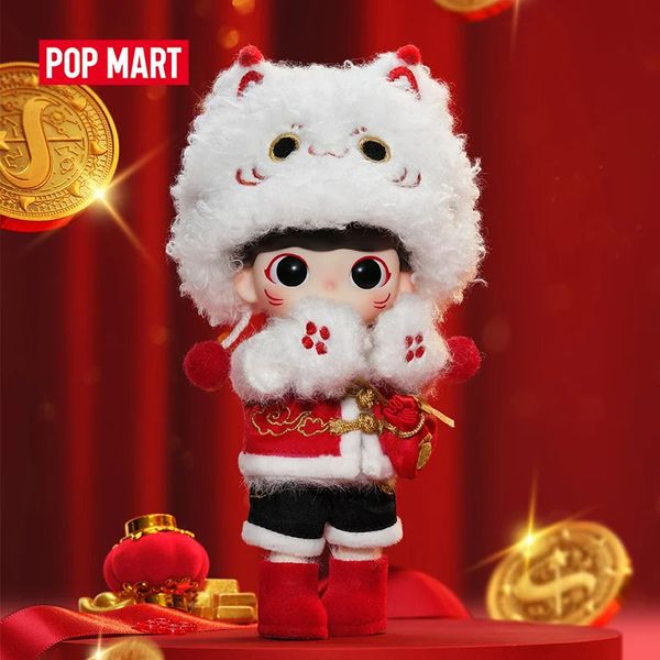 POP MART Dimoo Fortune Cat Action Figure Brinquedo BJD Boneca fofa CNY presente 240308