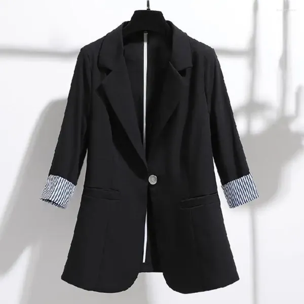 Abiti da donna Blazer Cappotto Protezione solare Tinta unita Risvolto Bottone singolo Abito sottile Vestibilità ampia Protezione solare Abiti femminili