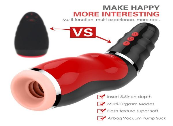 Real Oral Sucks Männlicher Masturbator Deep Throat Clip Saugmaschine Induzierte Vibration Stöhnen Intime Waren Sexspielzeug für Männer C190105018972008