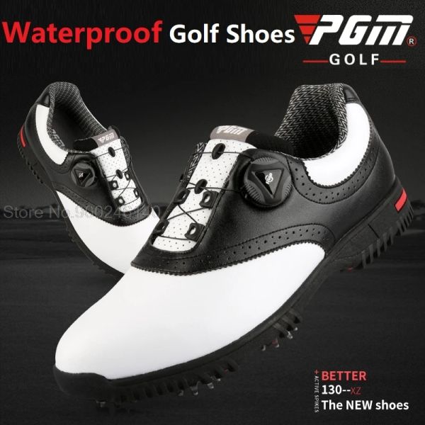 Scarpe da golf pgm scarpe in pelle impermeabile maschile per latte rotanti di scarpe antoglili sneaker da golf professionali