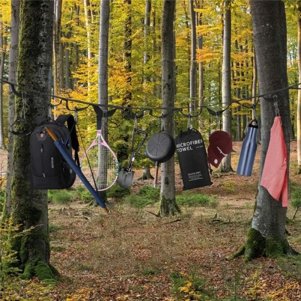 Strumenti Cintura portaoggetti da campeggio Gancio cordino da campeggio Comodità Appendi la tua attrezzatura da campeggio per il campeggio all'aperto Vendita PR