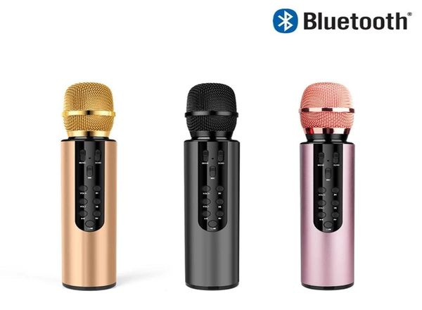 Microfono Condensatore Microfono per registrazione audio Microfono wireless potente altoparlante bluetooth 2 in 1 KTV Karaoke Alta qualità Nuovo8025347