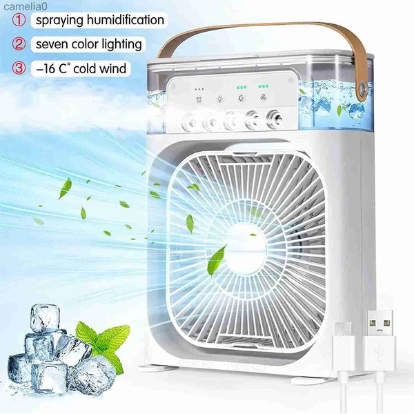 Ventilatori elettrici Ventilatore di raffreddamento Mini portatile USB ricaricabile Personale piccolo Evaporazione dell'acqua Raffreddatori d'aria Mobile USB Condizionatore VentilatoriC24319