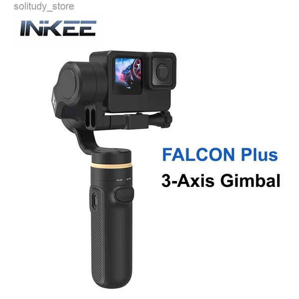 Stabilisatoren INKEE FALCON Plus 3-Achsen-Universalgelenk-Stabilisator Anti-Shake-Action-Kamera-Hand-Universalgelenk für Hero 11 10 9 8 7 5 4 3 Osmo Insta360 Q240319