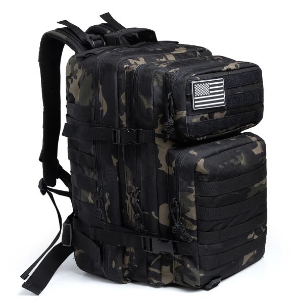 Bolsas 50L Camuflagem Backpack Backpack Men Bolsas táticas militares Assault Molle Backpack Hunting Trekking Rucksack Bug à prova d'água