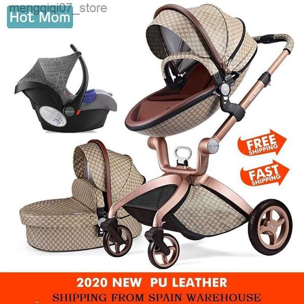 Kinderwagen# Kinderwagen 3 in 1Hot Mom Reisesystem Hochland-Kinderwagen mit Stubenwagen im Jahr 2021 Klappwagen für Neugeborene Baby L240319