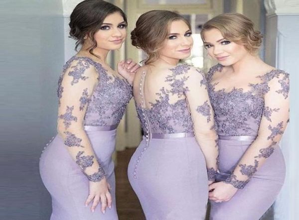 2019 Новое поступление Vestidos de madrinha Платья для подружек невесты Кружевное платье лавандового цвета Свадебные платья для гостей Прозрачный дизайн Сиреневые платья3308818