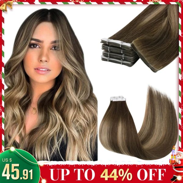 Extensions Moresoo Tape in Human Hair Virgin Extensions Injected 12 Months 2.5G/PCS Double Drawn Natural Straight Invisible Brasilianisches Haar