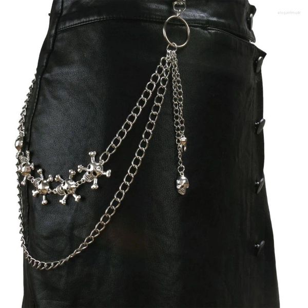 Gürtel Hiphop Hosen Jeans Kette aushöhlen Schädel Hose schwere dicke Brieftasche Tasche Körperschmuck für Mädchen