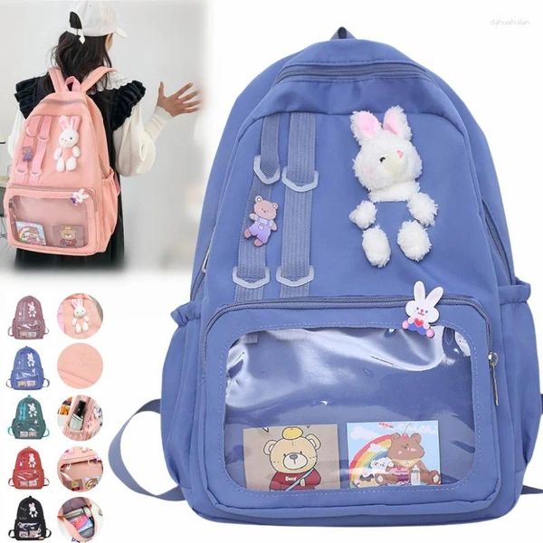Рюкзак большой вместительности, школьный рюкзак в корейском стиле, однотонная дышащая и водонепроницаемая сумка для ноутбука с героями мультфильмов, сумка для путешествий