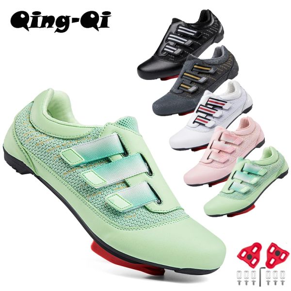 Обувь QQ22021 Unisex Road Bike Shoes Hoosle Mens Cycling Shoes Selflocking Racing Speed Road Кроссы для женщин2023