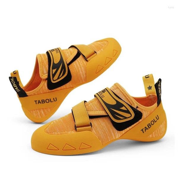 Fitness Shoes 2024 Profissional Rock Climbing for Men Yellow Blue Boys Athletic Treinando tênis de esporte juvenil da clima de rocha