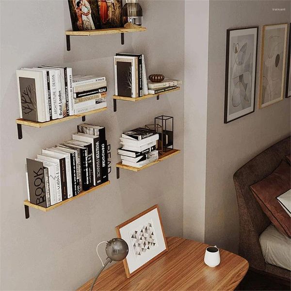 Placas decorativas 4 PCS flutuante banheiro prateleira livro multiuso para quarto sala de estar