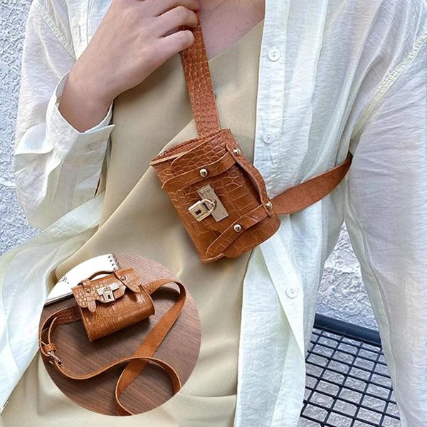 Marsupi Mini pacchetto stampa coccodrillo Borsa da donna piccola a tracolla Borsa da cintura portatile vintage per ragazze