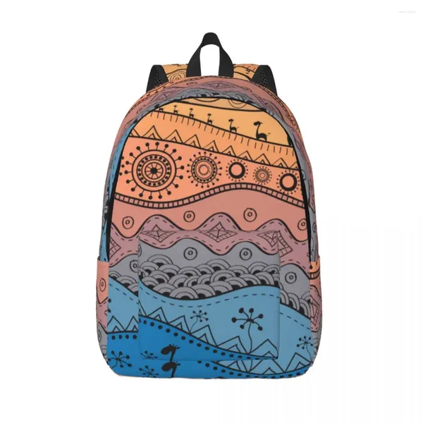 Рюкзак для ноутбука, уникальный африканский этноплеменной узор, школьная сумка, прочный студенческий рюкзак для мальчиков и девочек, дорожный