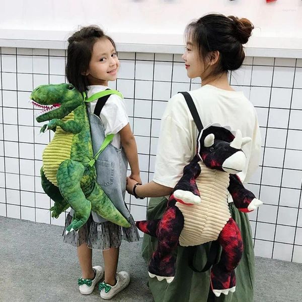 Mochila boneca saco de pelúcia animal para meninos meninas sacos brinquedos crianças bonito pequeno dinossauro mochilas estilo coreano bolsa