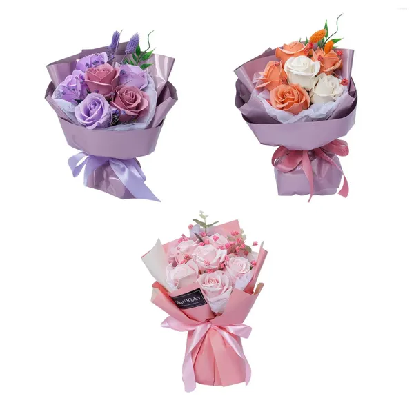 Dekorative Blumen Seifenblumenstrauß Duftendes romantisches Valentinstagsgeschenk-Arrangement Bad für Party-Hochzeit