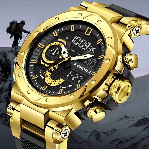 Orologi da polso LIGE orologio sportivo da uomo militare orologio militare alla moda quadrante grande anavy digitale orologio da polso da uomo impermeabile al quarzo per uomo Montre Homme 240319