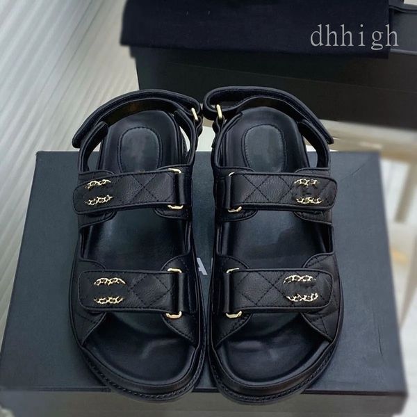 Tasarımcı Kadın Deri Terlik Kanal Sandalet En Kalite Lüks Camellia Yaz Bahar Eski Okul Kapiteli Buckle Platform Slayt