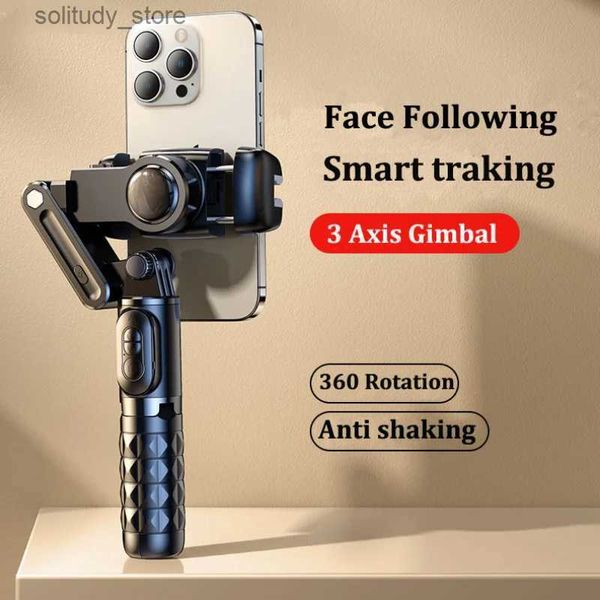 Stabilizatörler Bluetooth telefon el tipi stabilizatör ile tripod selfie çubuğu katlanır evrensel eklem iPhone akıllı telefonlar için uygun q240319