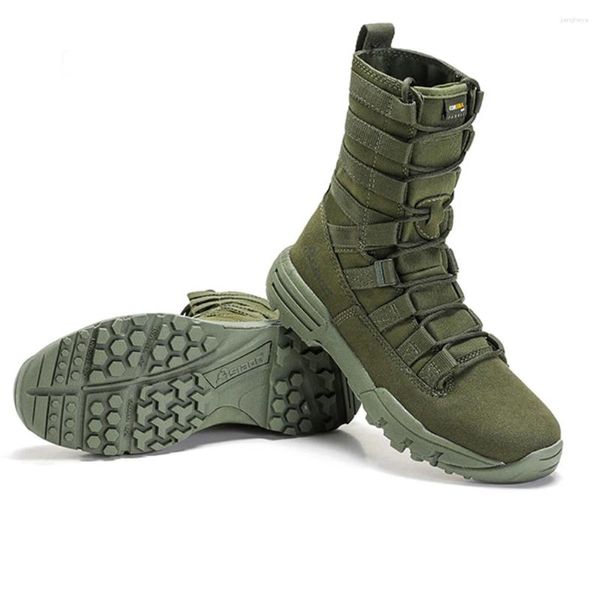 Scarpe da fitness Stivali militari da uomo Scarpe da ginnastica sportive da trekking Scarpe da ginnastica da uomo all'aperto Deserto militare Antiscivolo Impermeabili Sicurezza sul lavoro