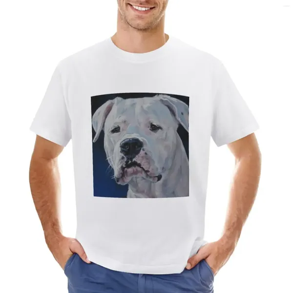 Regatas masculinas Dogo Argentino Pintura de arte fina T-shirt Hippie Roupas Oversized Moda Coreana Plus Sizes Mens Camisetas Gráficas Engraçadas