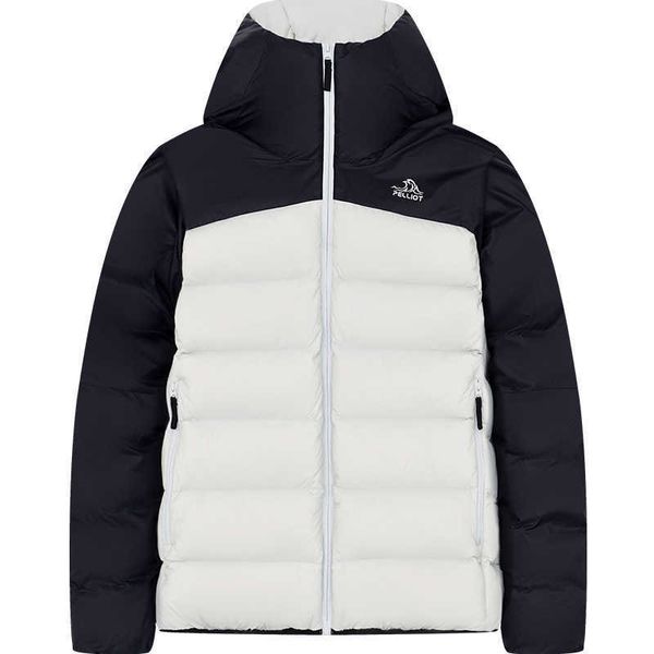 Masculino feminino puffer jaqueta cinza ganso acolchoado com capuz neve quente casaco de inverno