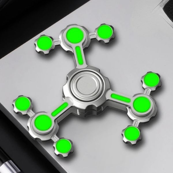 Chaos 3 Duplo Pêndulo Luminoso Fidget Spinner Criativo Met Liga Super Longo Tempo Dedo Stress Relief Brinquedos para Adultos Crianças 240312