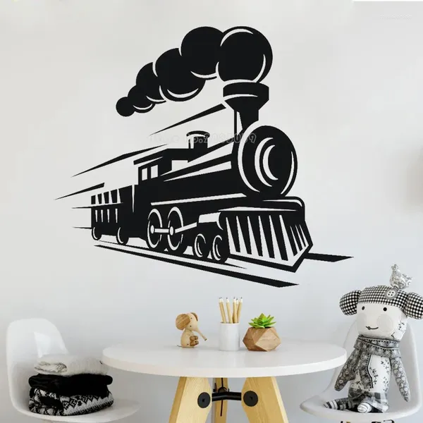 Adesivi murali Motore Treno Decalcomania Camera da letto per bambini Macchina d'epoca Soggiorno Decorazioni per la casa Nursery Art Mural LL2764