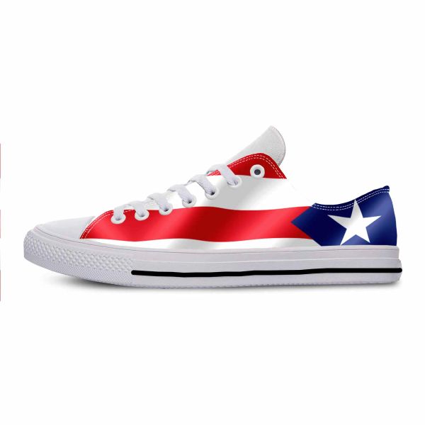 Sapatos Hot Porto Rico Ricon Flag Patriótico Moda Casual Sapatos de Casual Top Baixo Confortável Impressão 3D Impressa Mulheres tênis